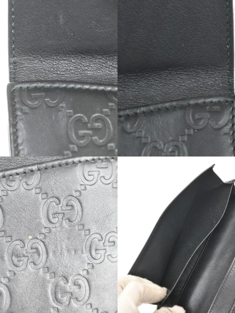 GUCCI Logo Guccissima GG Lovely Heart Bifold Long Wallet Leather Black 02KD033 - Picture 13 of 16